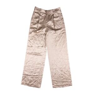 Banana Republic Brigitte‎ Wide Leg Satin Pant Women's 2 Casita Pink Linen Blend